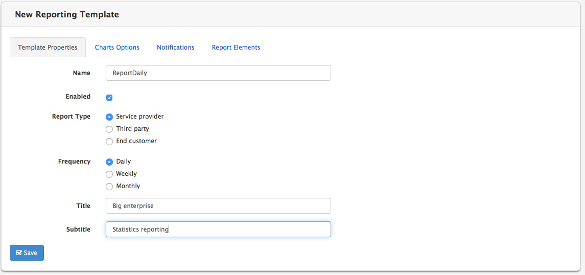 PDF Reporting Template → Template
Properties