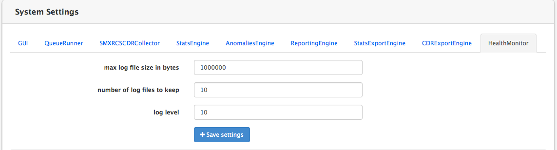 Health Monitoring
Configuration