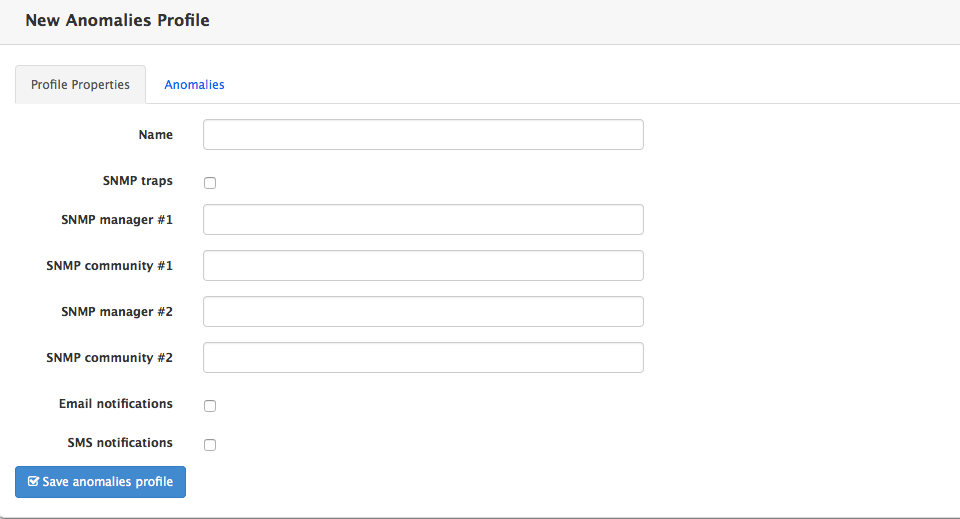 Anomalies Profile → Profile Properties
tab