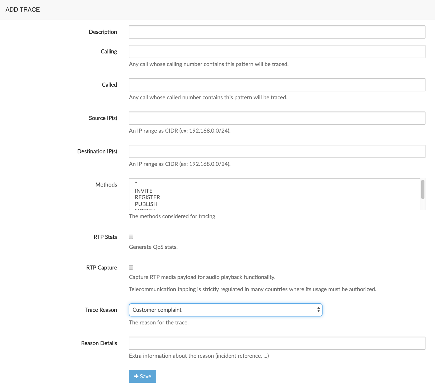 Tracing - Add Trace
tool